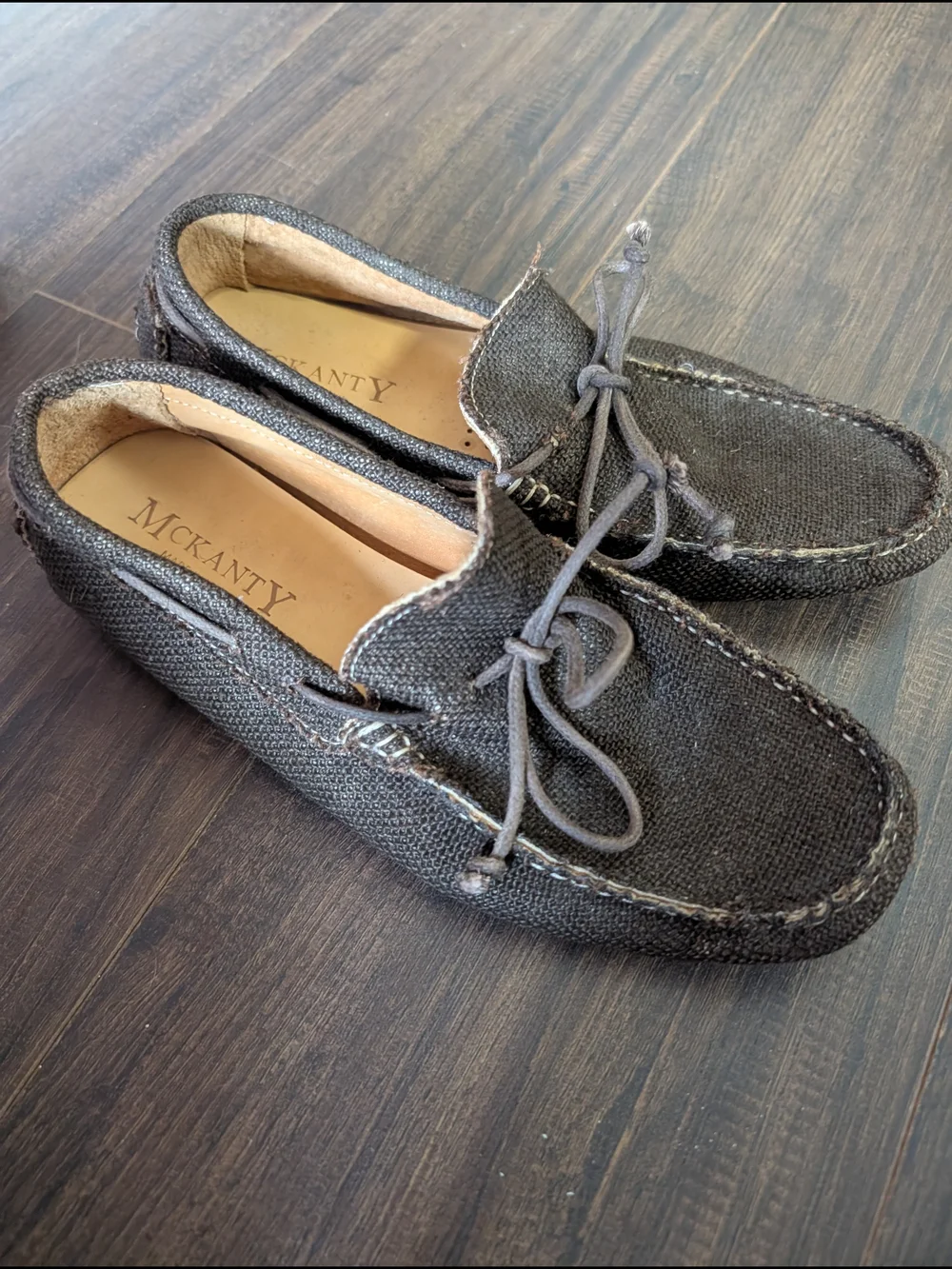 McKanty Made In Italy Woven Straw/Hemp Moc Toe Boat Shoes Loafers IT 40